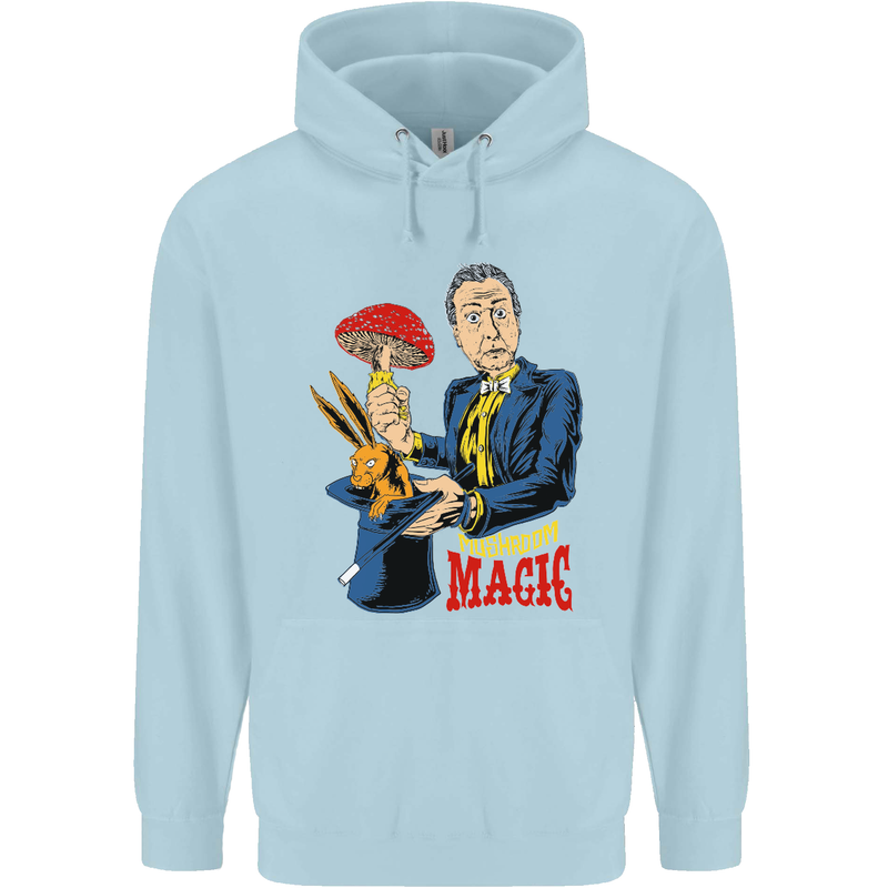 Mushroom Magic LSD Drug Culture Festival Mens 80% Cotton Hoodie Light Blue