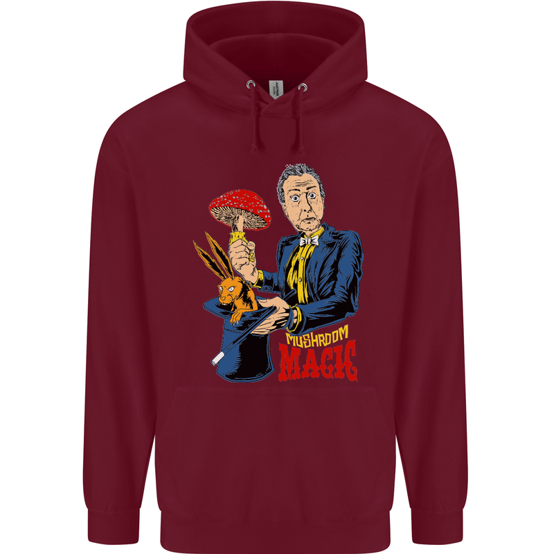 Mushroom Magic LSD Drug Culture Festival Mens 80% Cotton Hoodie Maroon