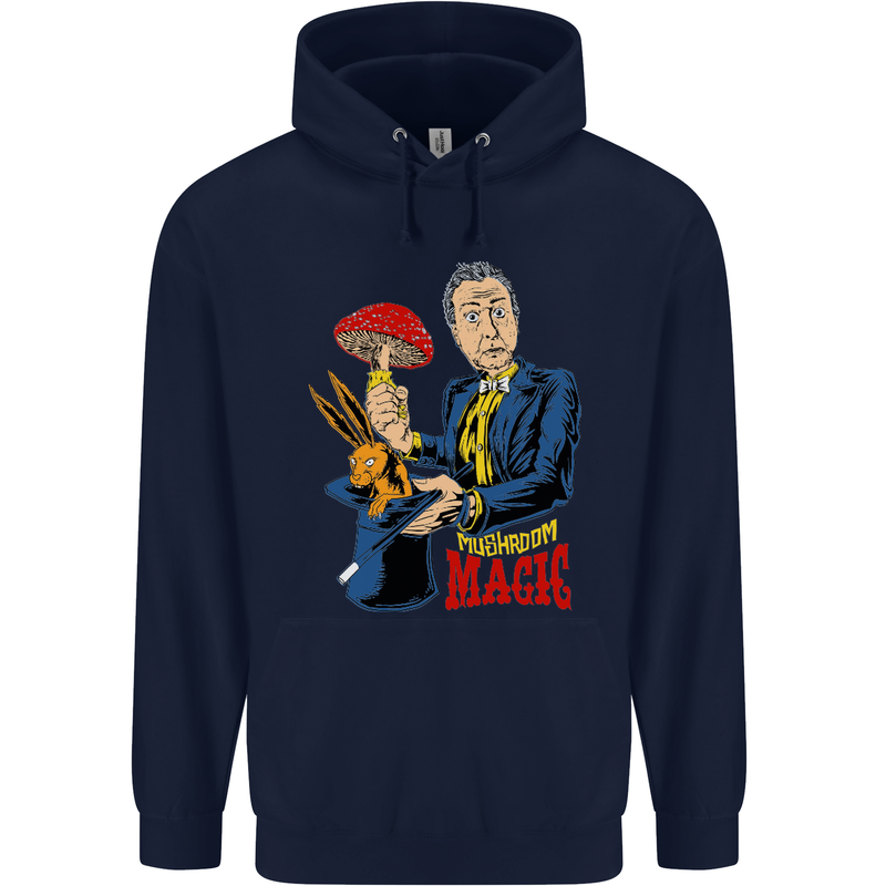 Mushroom Magic LSD Drug Culture Festival Mens 80% Cotton Hoodie Navy Blue