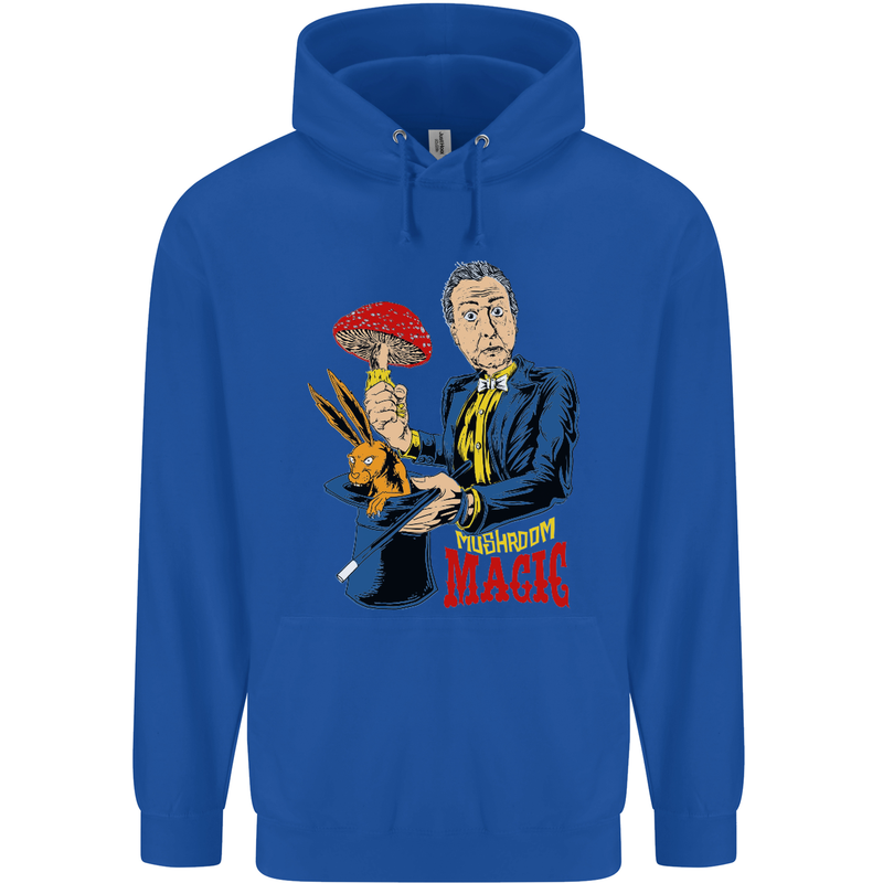 Mushroom Magic LSD Drug Culture Festival Mens 80% Cotton Hoodie Royal Blue