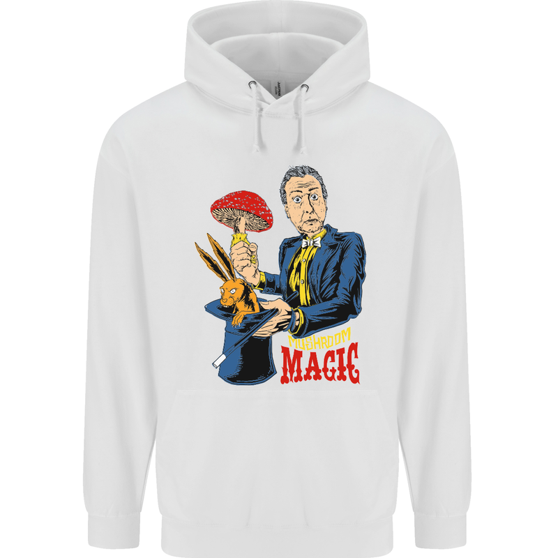Mushroom Magic LSD Drug Culture Festival Mens 80% Cotton Hoodie White