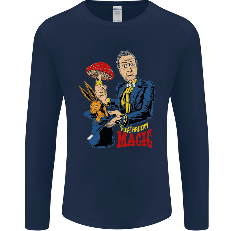 Mushroom Magic LSD Drug Culture Festival Mens Long Sleeve T-Shirt Navy Blue