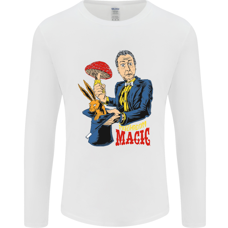 Mushroom Magic LSD Drug Culture Festival Mens Long Sleeve T-Shirt White