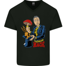 Mushroom Magic LSD Drug Culture Festival Mens V-Neck Cotton T-Shirt Black