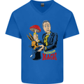 Mushroom Magic LSD Drug Culture Festival Mens V-Neck Cotton T-Shirt Royal Blue