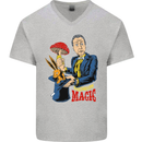 Mushroom Magic LSD Drug Culture Festival Mens V-Neck Cotton T-Shirt Sports Grey
