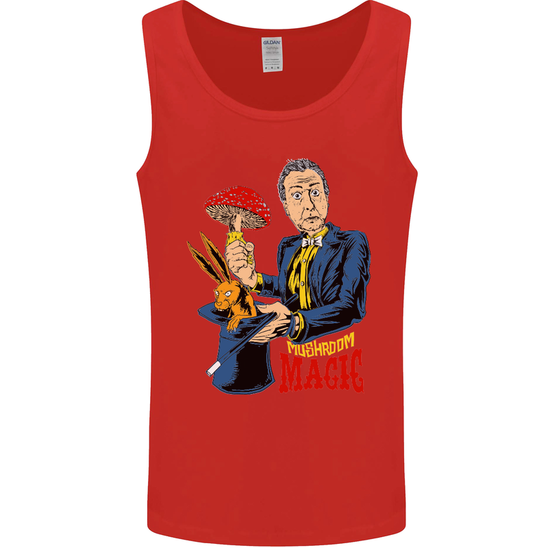 Mushroom Magic LSD Drug Culture Festival Mens Vest Tank Top Red