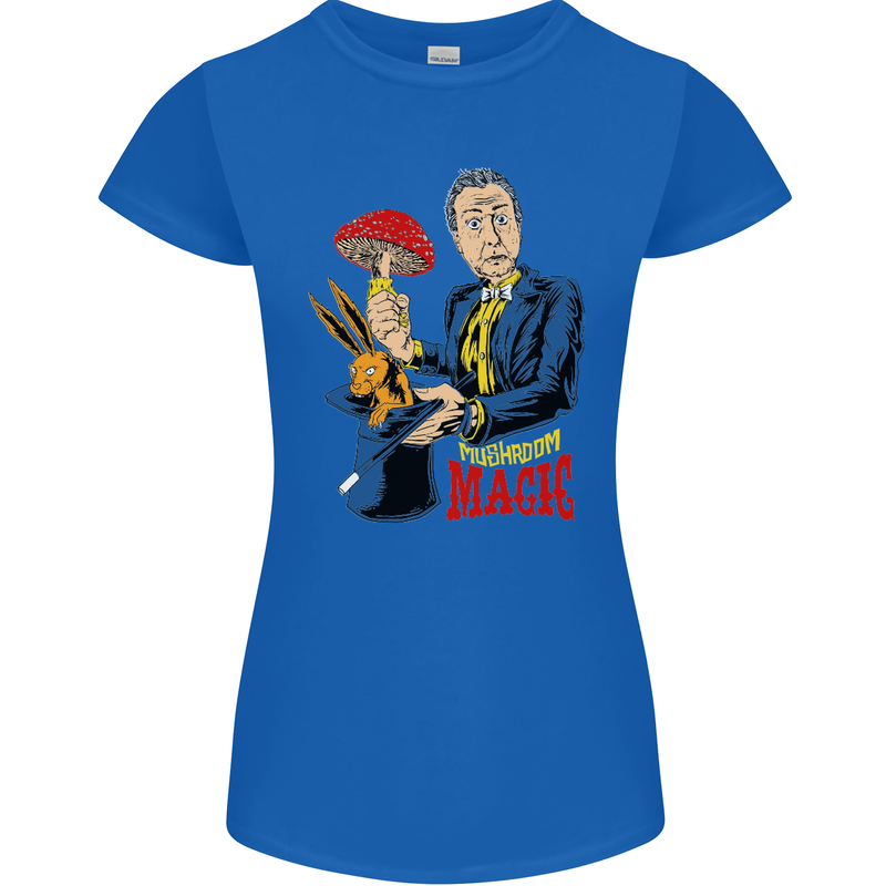 Mushroom Magic LSD Drug Culture Festival Womens Petite Cut T-Shirt Royal Blue