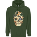 Mushroom Skull Nature Ecology Toadstool Childrens Kids Hoodie Forest Green