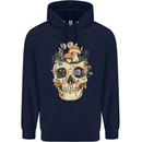 Mushroom Skull Nature Ecology Toadstool Childrens Kids Hoodie Navy Blue