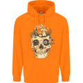 Mushroom Skull Nature Ecology Toadstool Childrens Kids Hoodie Orange