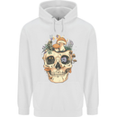 Mushroom Skull Nature Ecology Toadstool Childrens Kids Hoodie White