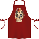 Mushroom Skull Nature Ecology Toadstool Cotton Apron 100% Organic Maroon