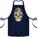 Mushroom Skull Nature Ecology Toadstool Cotton Apron 100% Organic Navy Blue
