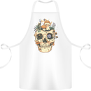 Mushroom Skull Nature Ecology Toadstool Cotton Apron 100% Organic White