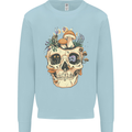 Mushroom Skull Nature Ecology Toadstool Kids Sweatshirt Jumper Light Blue