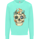 Mushroom Skull Nature Ecology Toadstool Kids Sweatshirt Jumper Peppermint