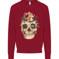 Mushroom Skull Nature Ecology Toadstool Kids Sweatshirt Jumper Red