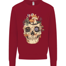 Mushroom Skull Nature Ecology Toadstool Kids Sweatshirt Jumper Red