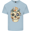 Mushroom Skull Nature Ecology Toadstool Kids T-Shirt Childrens Light Blue