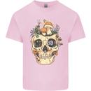 Mushroom Skull Nature Ecology Toadstool Kids T-Shirt Childrens Light Pink