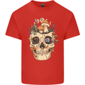Mushroom Skull Nature Ecology Toadstool Kids T-Shirt Childrens Red