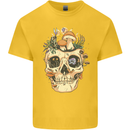 Mushroom Skull Nature Ecology Toadstool Kids T-Shirt Childrens Yellow
