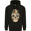 Mushroom Skull Nature Ecology Toadstool Mens 80% Cotton Hoodie Black
