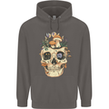 Mushroom Skull Nature Ecology Toadstool Mens 80% Cotton Hoodie Charcoal