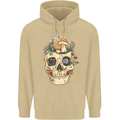Mushroom Skull Nature Ecology Toadstool Mens 80% Cotton Hoodie Sand