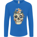 Mushroom Skull Nature Ecology Toadstool Mens Long Sleeve T-Shirt Royal Blue