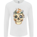 Mushroom Skull Nature Ecology Toadstool Mens Long Sleeve T-Shirt White