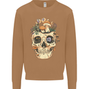 Mushroom Skull Nature Ecology Toadstool Mens Sweatshirt Jumper Caramel Latte