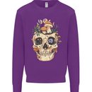 Mushroom Skull Nature Ecology Toadstool Mens Sweatshirt Jumper Purple