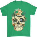 Mushroom Skull Nature Ecology Toadstool Mens T-Shirt Cotton Gildan Irish Green