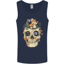 Mushroom Skull Nature Ecology Toadstool Mens Vest Tank Top Navy Blue