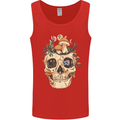 Mushroom Skull Nature Ecology Toadstool Mens Vest Tank Top Red
