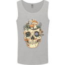 Mushroom Skull Nature Ecology Toadstool Mens Vest Tank Top Sports Grey