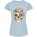 Mushroom Skull Nature Ecology Toadstool Womens Petite Cut T-Shirt Light Blue