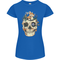 Mushroom Skull Nature Ecology Toadstool Womens Petite Cut T-Shirt Royal Blue