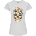Mushroom Skull Nature Ecology Toadstool Womens Petite Cut T-Shirt White