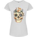 Mushroom Skull Nature Ecology Toadstool Womens Petite Cut T-Shirt White