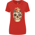 Mushroom Skull Nature Ecology Toadstool Womens Wider Cut T-Shirt Red