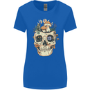 Mushroom Skull Nature Ecology Toadstool Womens Wider Cut T-Shirt Royal Blue