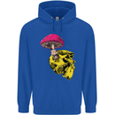 Mushroom Skull Toadstool Magic Gothic Childrens Kids Hoodie Royal Blue