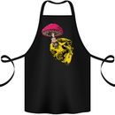 Mushroom Skull Toadstool Magic Gothic Cotton Apron 100% Organic Black