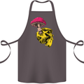 Mushroom Skull Toadstool Magic Gothic Cotton Apron 100% Organic Dark Grey