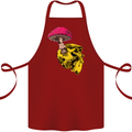 Mushroom Skull Toadstool Magic Gothic Cotton Apron 100% Organic Maroon