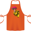 Mushroom Skull Toadstool Magic Gothic Cotton Apron 100% Organic Orange