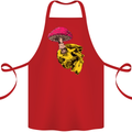 Mushroom Skull Toadstool Magic Gothic Cotton Apron 100% Organic Red